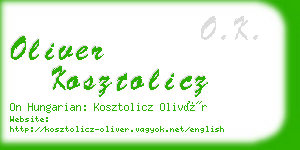 oliver kosztolicz business card